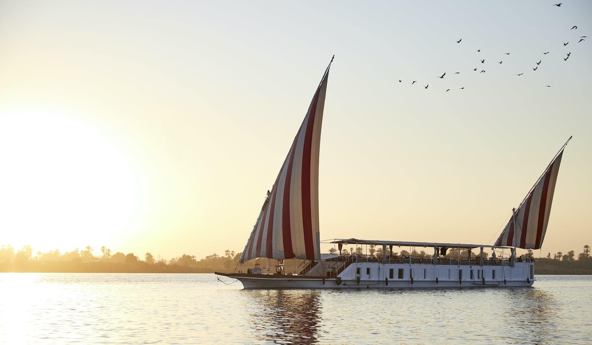 Sunset over the Nile River, Egypt