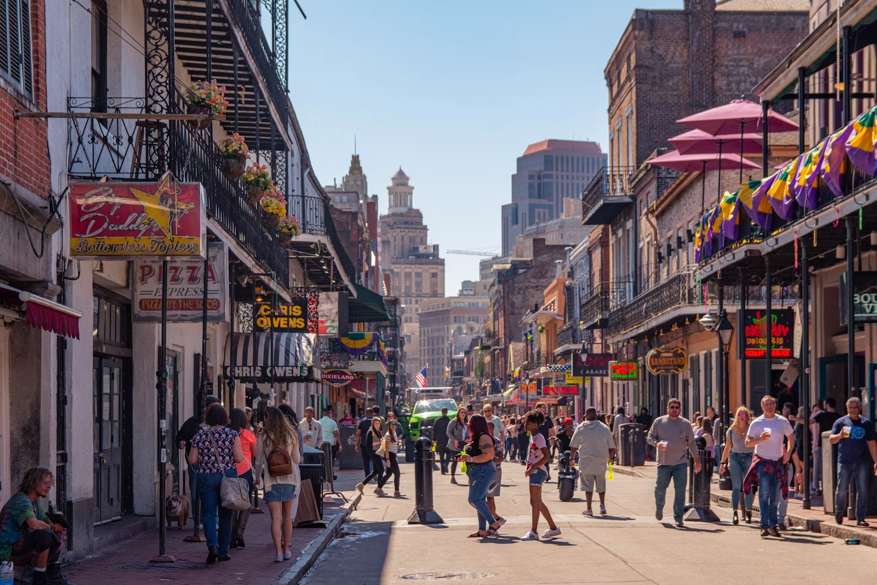 A New Orleans street in the French Quarter