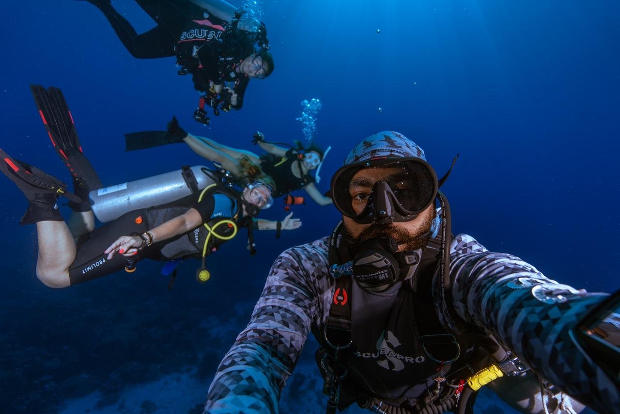 A diver on a Red Sea reef